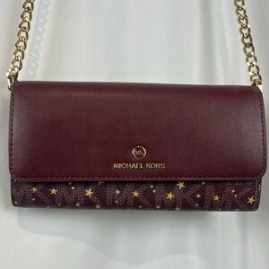 Michael Kors Purse Jet Set Merlot Crossbody 8x4x1 Like New!